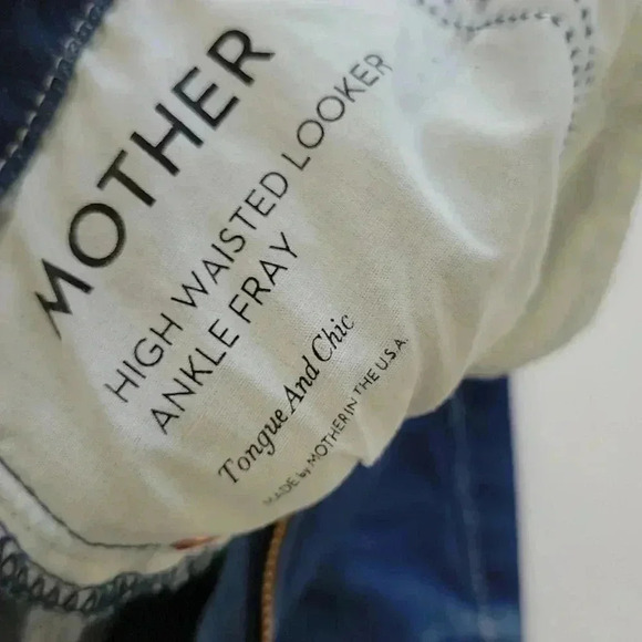 Mother High Waisted Looker Ankle Fray Jeans in Tongue and Chic Skinny Leg Sz 23 - Picture 10 of 14